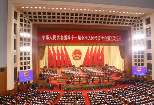 3月5日,第十一届全国人民代表大会第五次会议在北京人民大会堂开幕。新华社记者 陈建力 摄